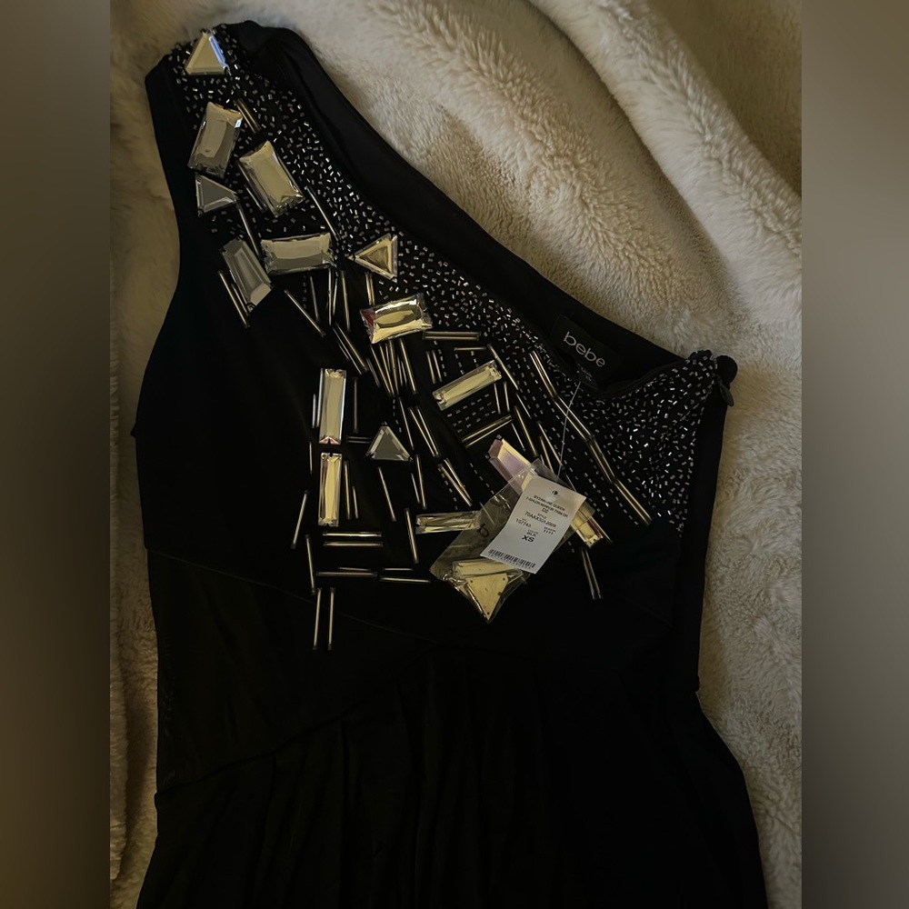 Bebe Black Embellished Dress